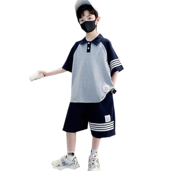 Boy Polo Set Cotton Baby Clothes Shirt Shorts - Image 6