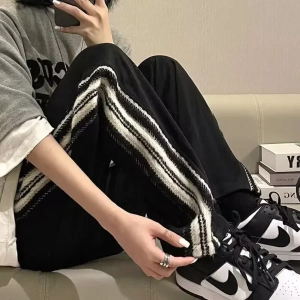 Extended Ice Silk Pants Straight Black Men's
