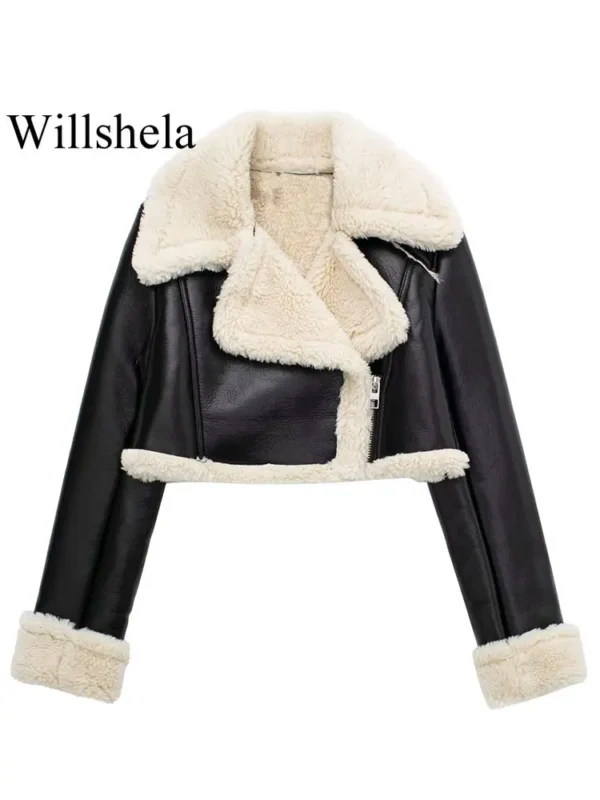 Willshela Women Fashion Solid Front Zipper Jackets Vintage