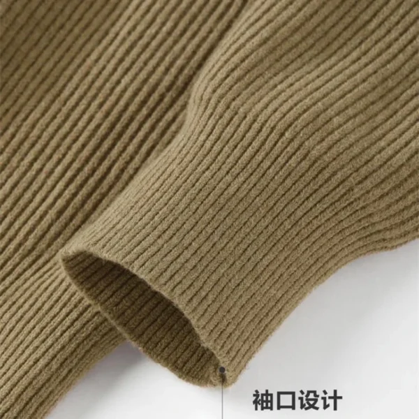 Men's Knitted Cardigan Warm Double Zipper - Image 4