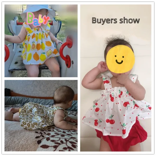 Baby Clothes For Girls Set Print Mini Dress - Image 6