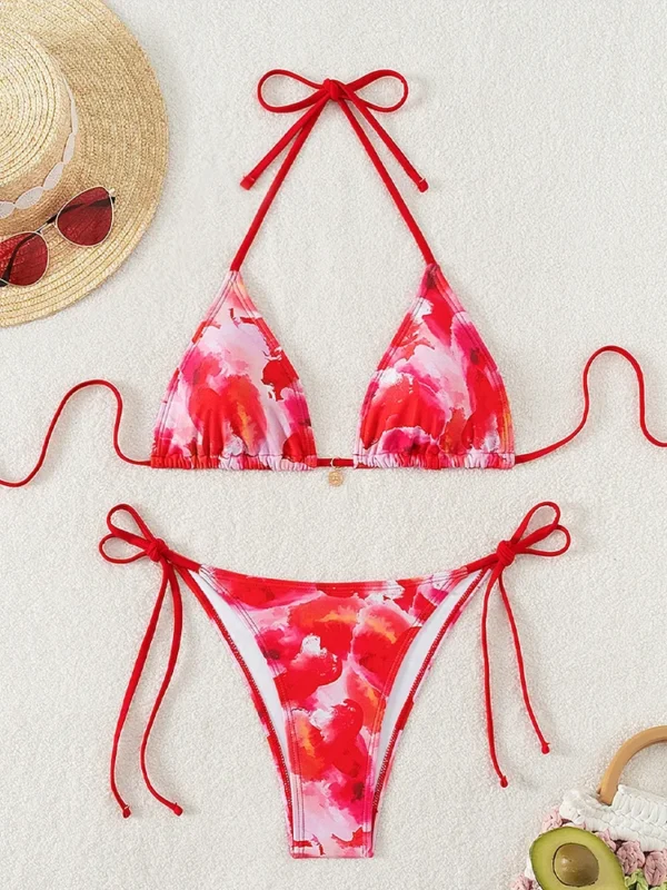2025 New Summer Swimwear Bikini Set Sexy Print Backless Bikini - Image 2