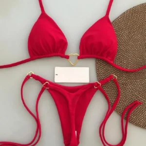 Sexy Halter Solid color Bikini Set Women's Swimsuit