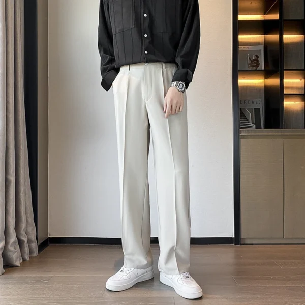Spring Men Suit Pants Wide Leg Long Drape Trousers - Image 6