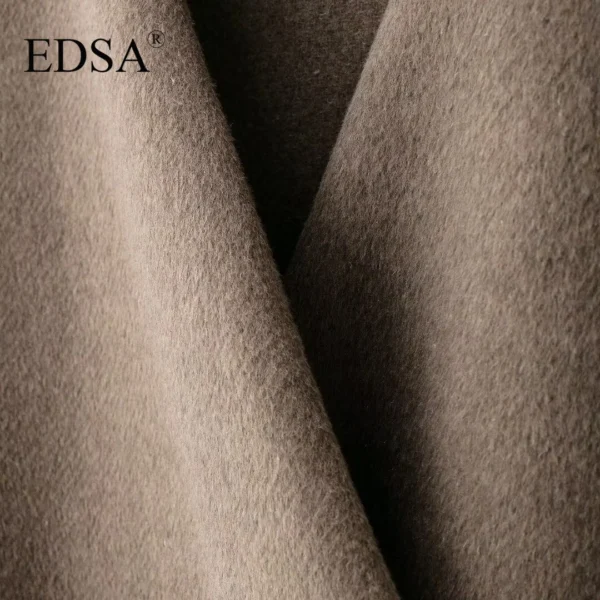 EDSA Women Soft Belted Jacket Wrap V-neck Long Sleeves - Image 3