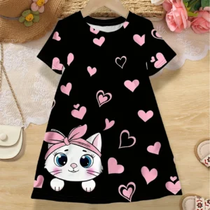 A Simple And Cute Black Cat Cartoon Pattern