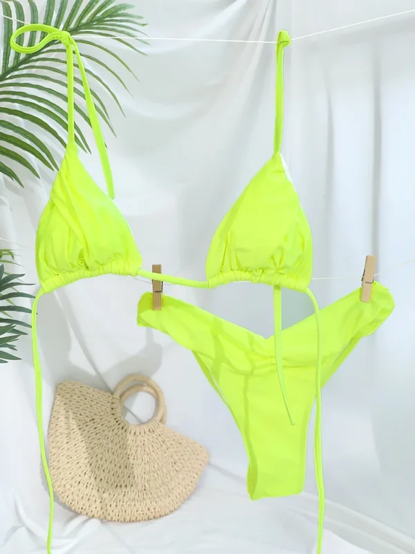 Pleated Brazilian Folds Bikini Women Swimsuit Female - Image 4