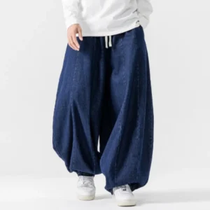 men's solid color straight leg pants jeans elastic waist pants me