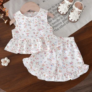 New Printed Sleeveless Top with Matching Printed Shorts