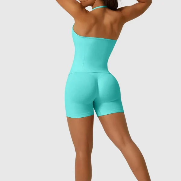 Hanging neck sports bra yoga suit set, fitness vest - Image 3