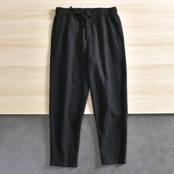 Men's Cotton Linen Casual Pants Baggy Streetwear - Image 3