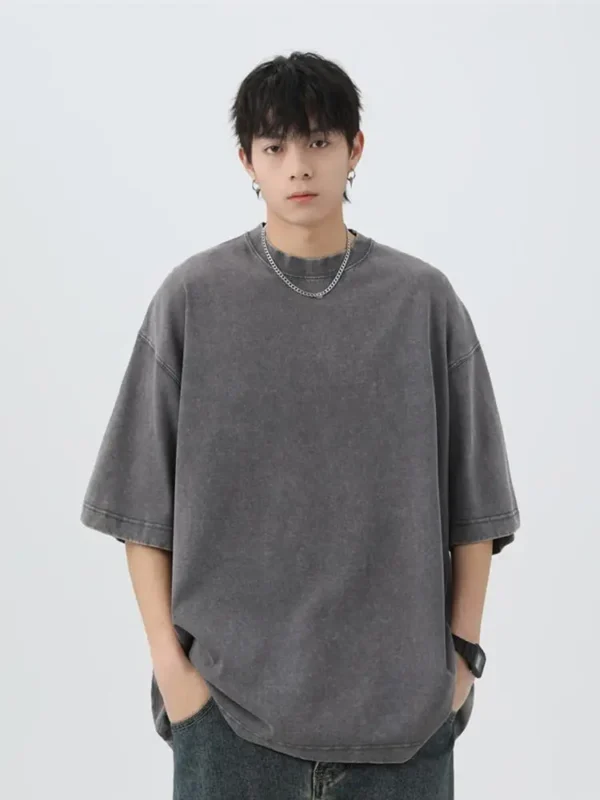 Japanese Korean Style Stir Fried Snowflake T-Shirts Men - Image 4