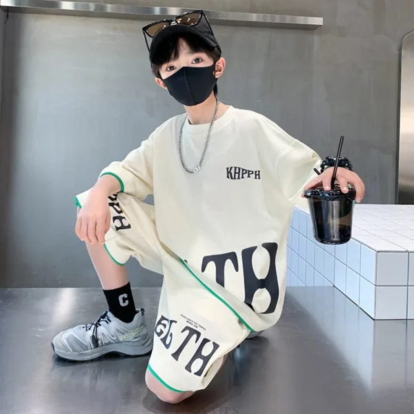 Boys Letter Print Sport Suit Kids Teenager - Image 5