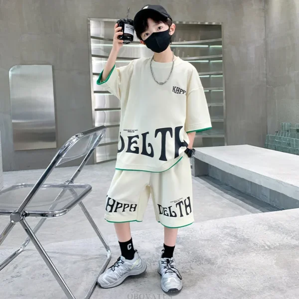 Boys Letter Print Sport Suit Kids Teenager - Image 4