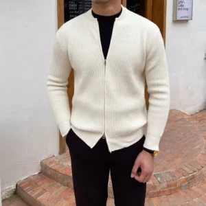 Cardigan Men Sweater Knit Zip-up Men's Sweaters Male Coat