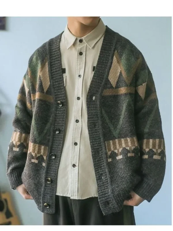 New Men's England Style Single Breasted Cardigan for Men - Image 2