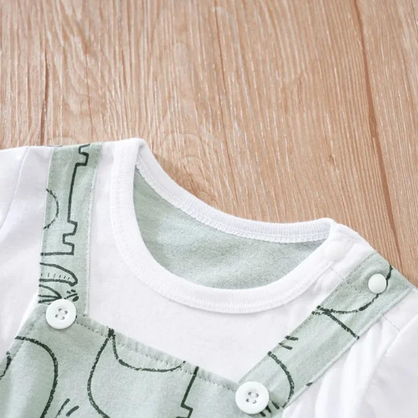 Boys And Girls Cute Cartoon Strap Elephant Print Cotton - Image 3