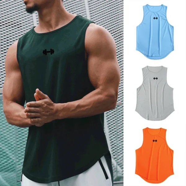 Gym Fitness Bodybuilding Sport Vests Mesh Breathable