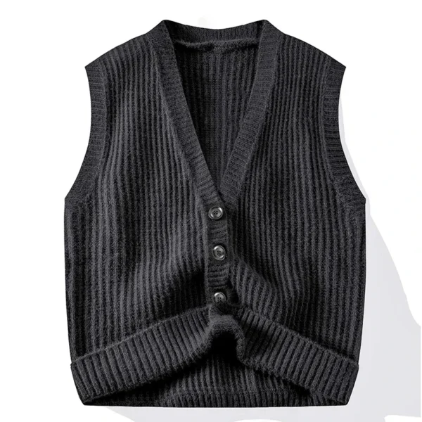 Men's V-neck Knit Sweater Men's  Casual Sweater - Image 4
