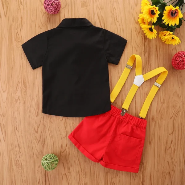 Boys Gentleman Suits, Summer Short Sleeve Bowtie - Image 2