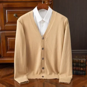 Autumn Men's Knitted Cardigan Thin V-neck