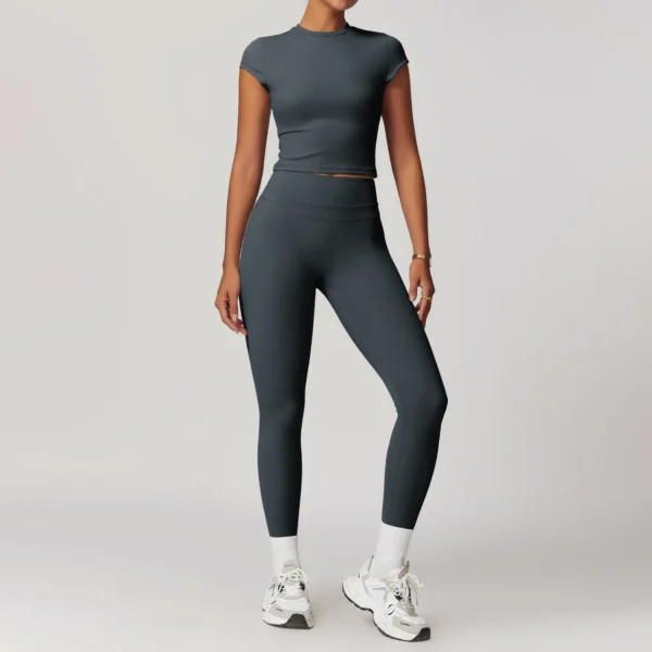 Women Quick-Drying Gym Set Women Tracksuit Yoga Clothing - Image 3