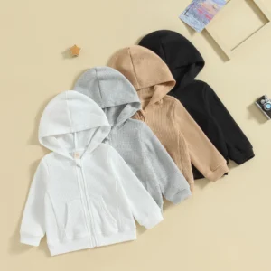Kids Hoodie Long Sleeve Hooded Zip-up Hoodie