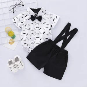 Baby Boys Costumes Short Sleeve Bodysuit with Bow