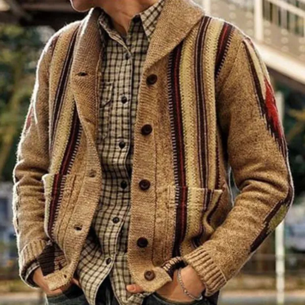 Men Winter Fashion Cardigan Knit Sweater Coats Jacket - Image 2