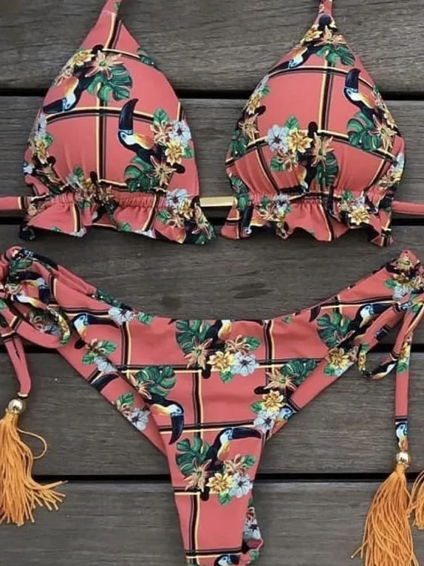 Sexy Bikini  Hot Stamp Sport Swimwear Women Beachwear - Image 3