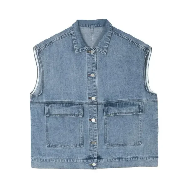 Loose Korean Style Denim Jacket Women's Casual Sleeveless - Image 5