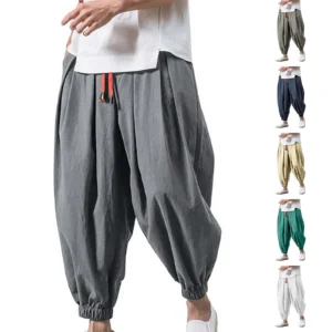 Chinese Style Japanese Loose-Fit Wide-Leg Casual Pants