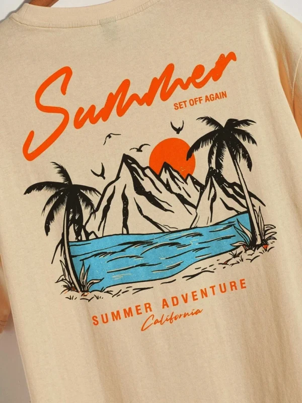 Mens T-Shirt Cotton Loose Tee Clothing Fashion - Image 4