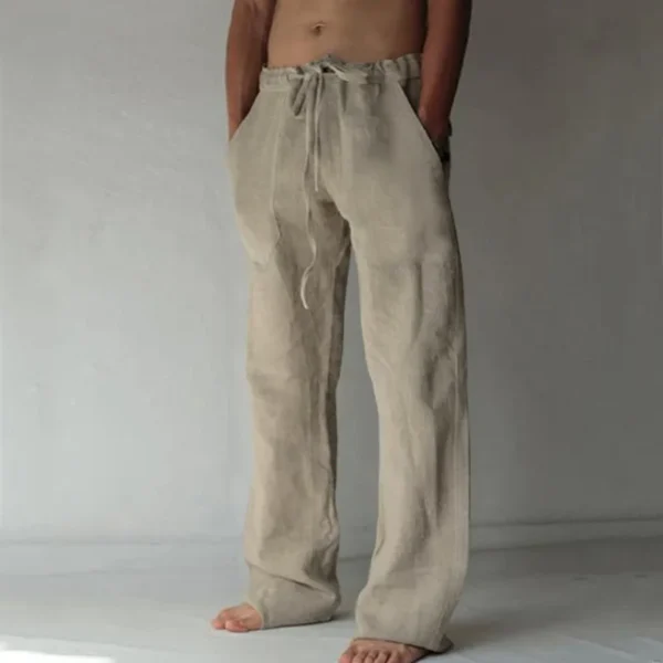 2024 New men's cotton linen long pants men's spring - Image 4