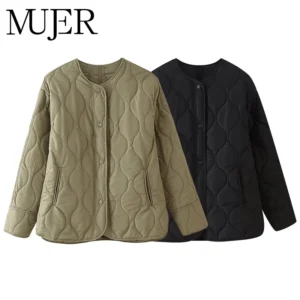 MUJER Black Quilted Jackets for Women