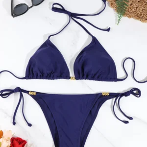 Sexy Swimsuit Triangle Bikini Sets Micro Thongs