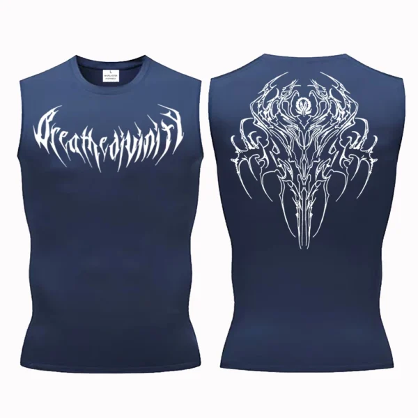 Graphic Sleeveless Compression Shirt for Men - Image 2