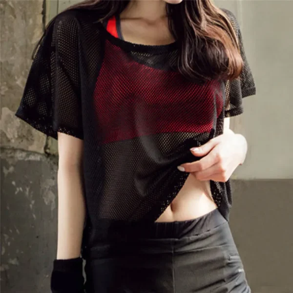 Female Running Shirt Gym Clothes Exercises T-Shirt Sportwear