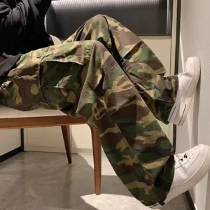 Trendy Vintage Camouflage Cargo Pants Men's