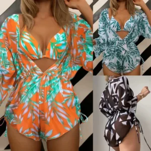 Sexy Print Bikini Set Three Piece Swimming Suits