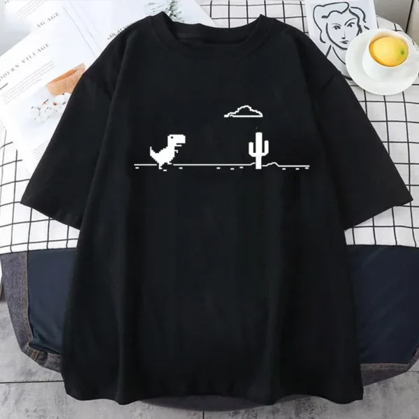 Men's T-shirts Printed Dinosaur Funny Cotton T-shirt - Image 3