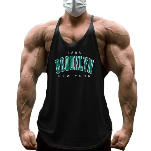 1898 Brooklyn New York Print Gym Fitness Shirt Cotton