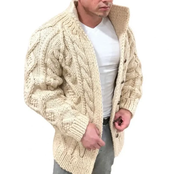 Winter Autumn Men Sweater Buttons Cardigan - Image 2