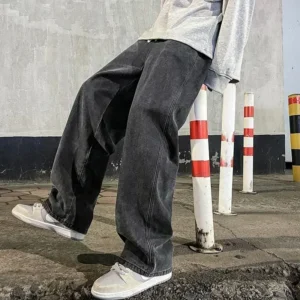 Streetwear Loose Jeans Men Korean Style Fashion Loose