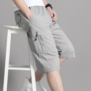 Mens Cargo Shorts Knee Pants Jogger Pants