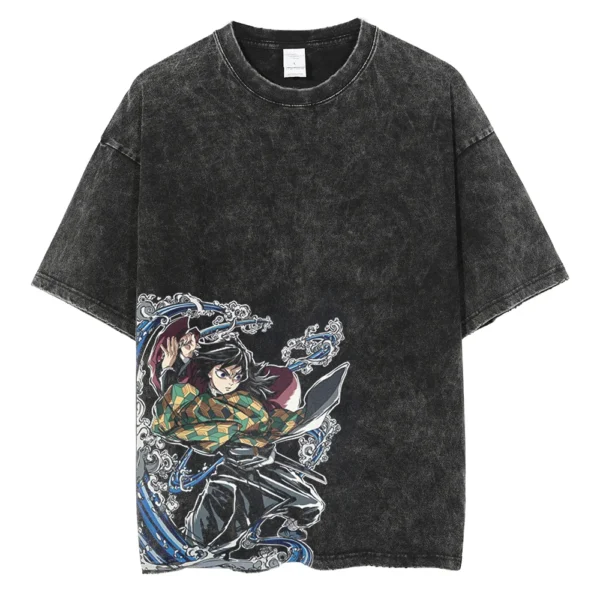Hot Anime Demon Slayer Kamado Tanjirou Graphic Print T Shirt Men - Image 6