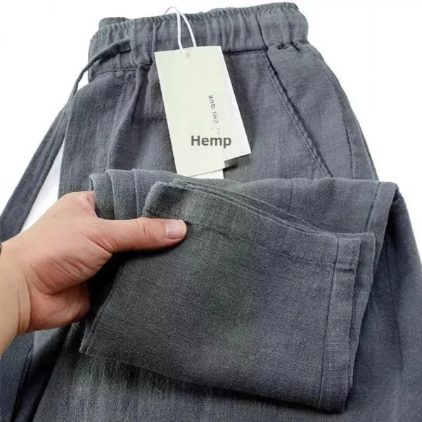 Casual Cotton Linen Men's Straight Leg - Image 3
