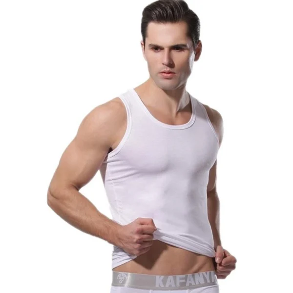 Men's Square Neck Vest All Cotton Casual Outdoor Sports - Image 4