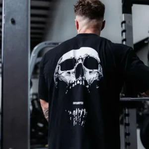 new gym fitness T-shirt loose oversized cotton men's