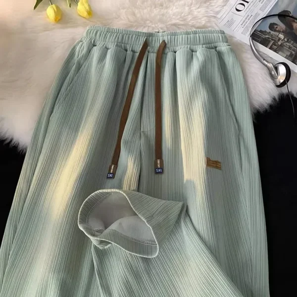 Couples Ice Silk Loose Wide Leg Pants Thin Design Casual Loose - Image 6